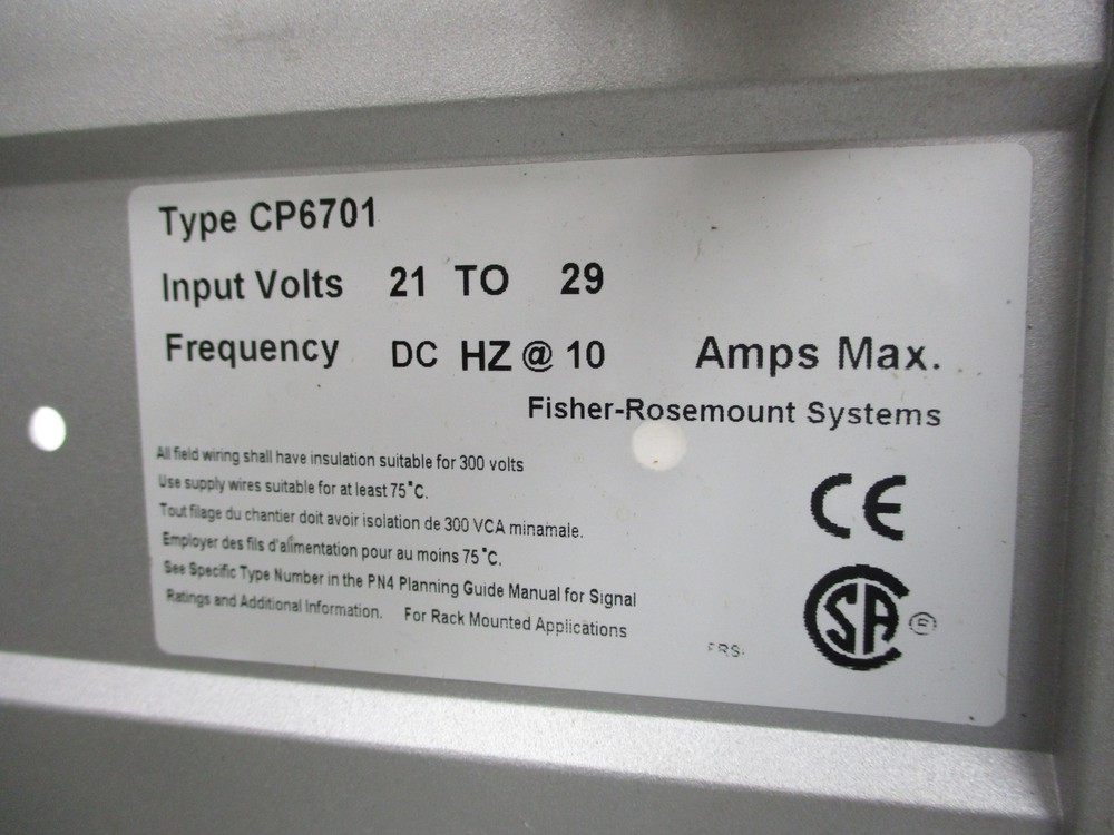 FISHER ROSEMOUNT CP6701X1-DA3 UNMP