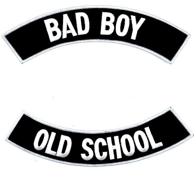 OLD SCHOOL BAD BOY MOTORCYCLE BIKER JACKET VEST 2/10" ROCKERS PATCH SET