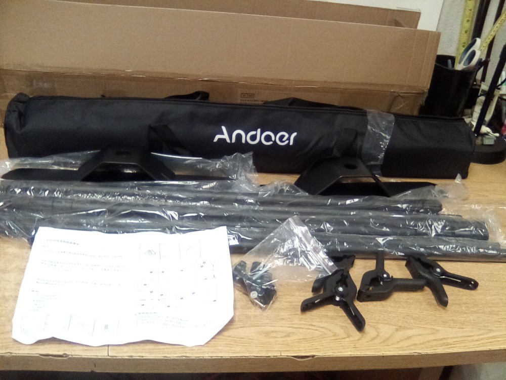 Andoer 2*3 M/6.6*10Ft Studio Backdrop Stand Adjustable W/ Bag