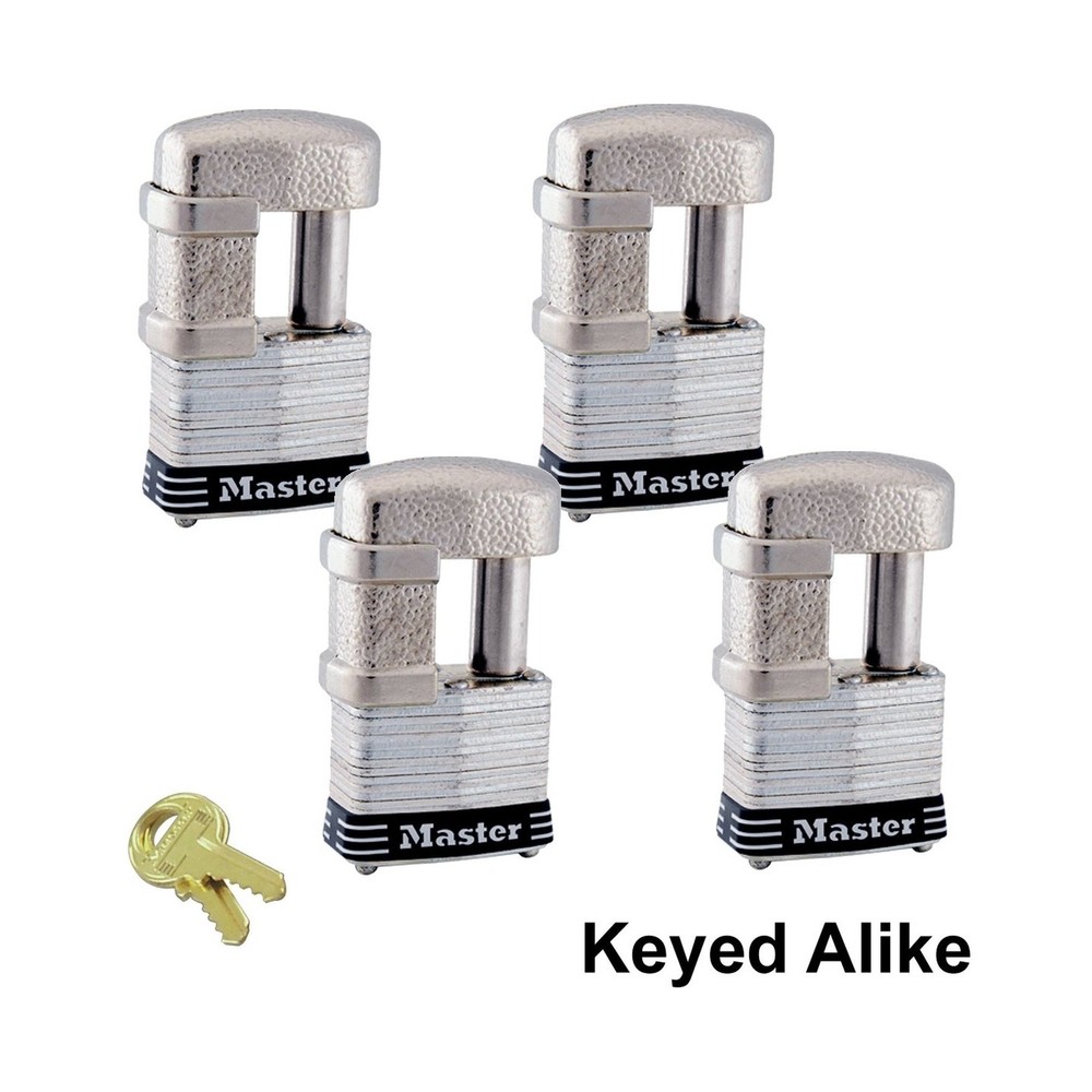 Master Lock - (4) Keyed Alike Trailer & Multi Purpose Padlocks w/ 8 Keys, 37K...