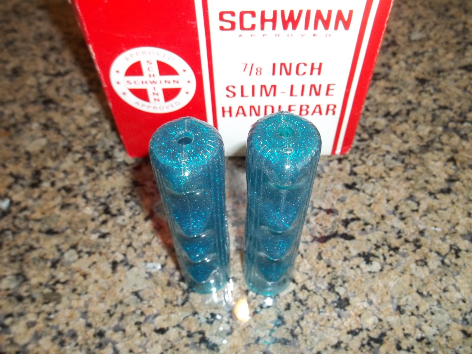 Schwinn Stingray NOS Blue glitter Bicycle Handlebar Grips Original full size
