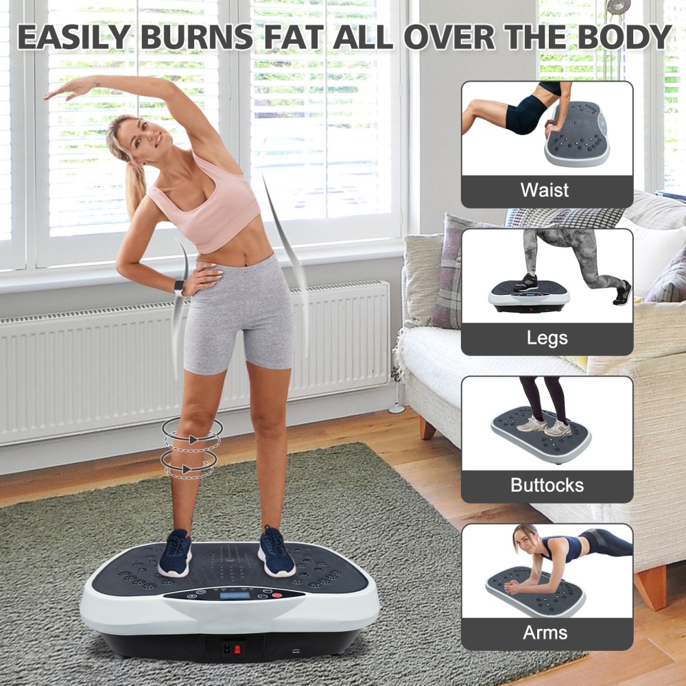 Vibration Exercise Platform - Weight Loss & Toning Training Machine Grey