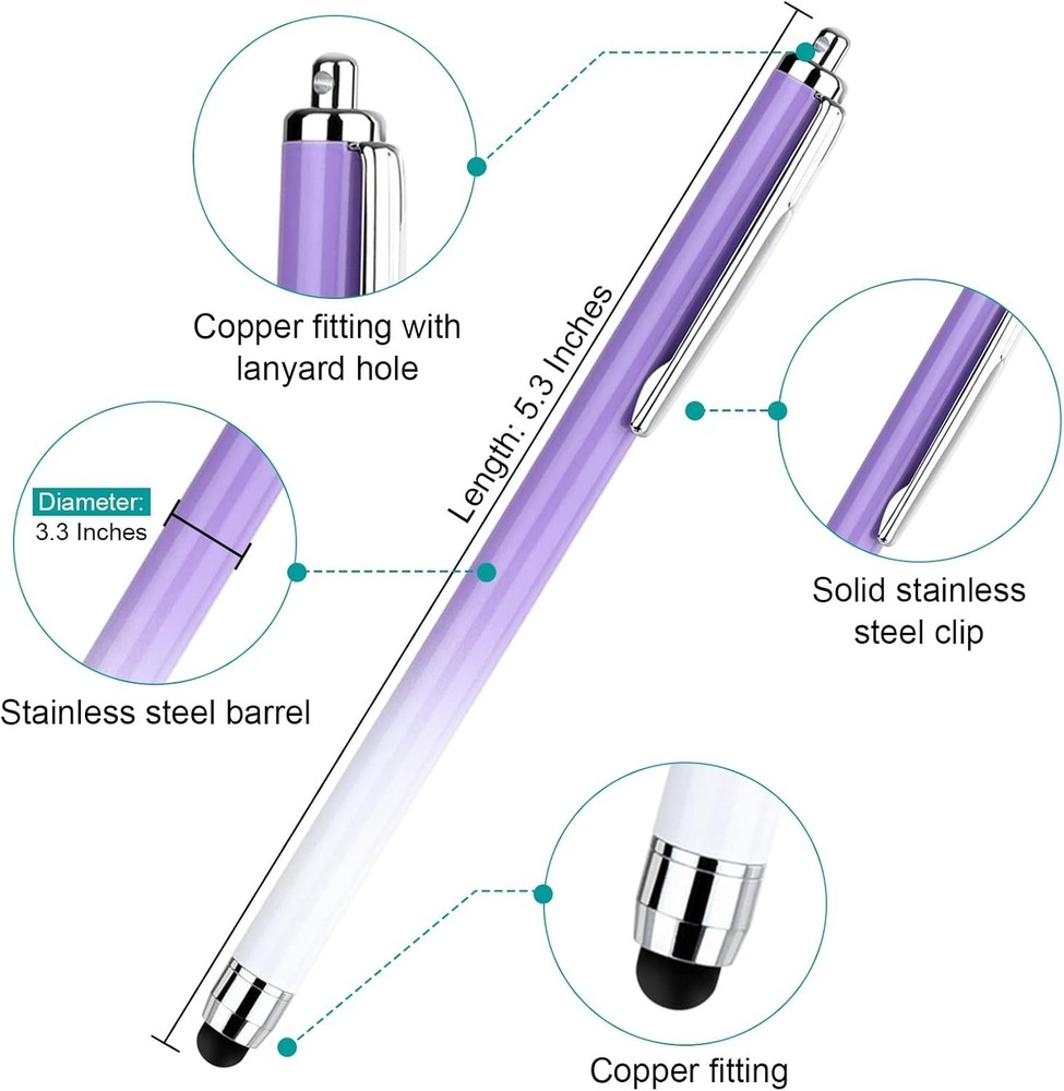 Gradient-Designed 3 Pcs Stylus Set for Efficient Touchscreen Use - Universal Fit