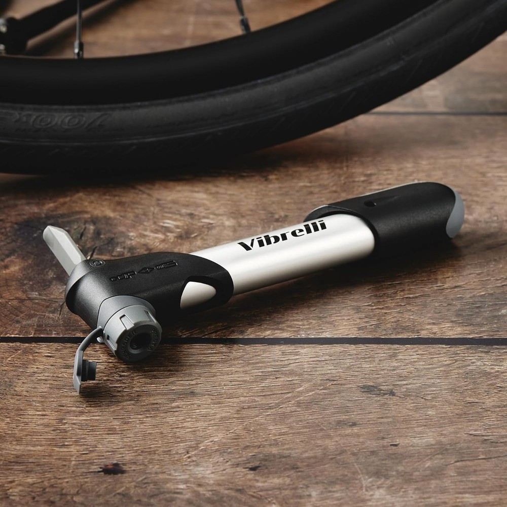 120 PSI Mini Bike Pump - Compact, Lightweight, Includes Glueless Kit