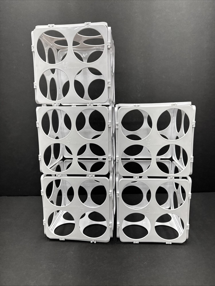 Baspoom Vinyl Roll Storage Rack 24 Rolls White Adjustable Stackable