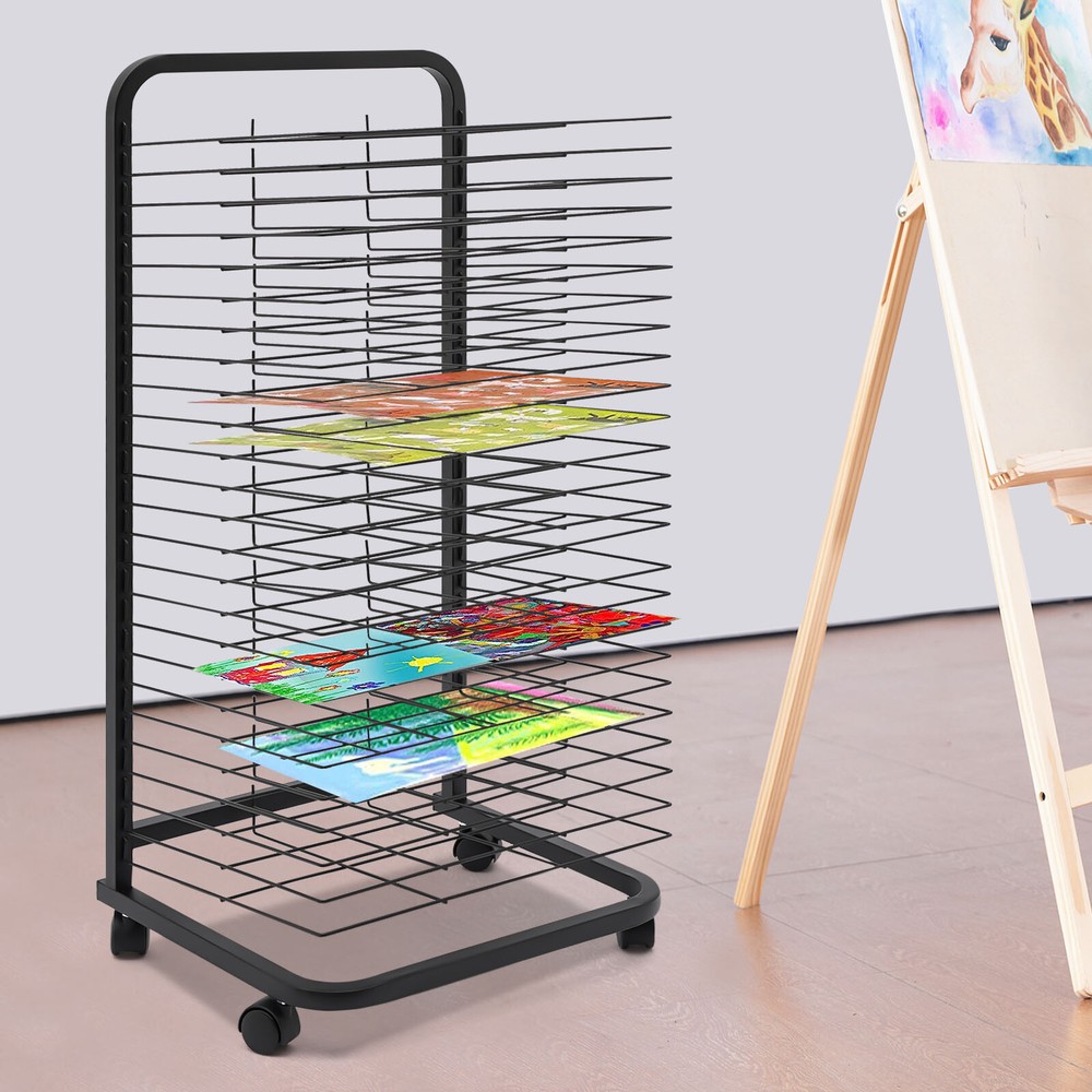 Art Drying Rack For Classroom | Functional & Mobile Paint Drying Rack with Wheel