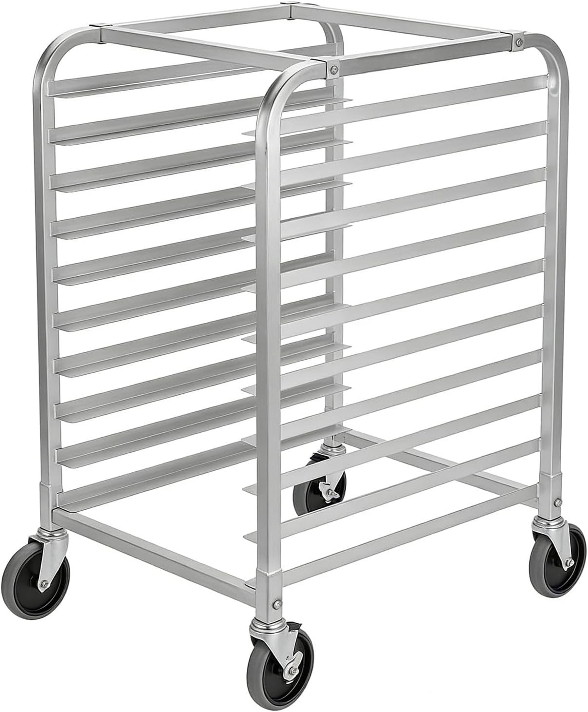 Aluminum Bun Pan Rack with Lockable Wheels Bread Cooling Rack for Kitchen Bakery