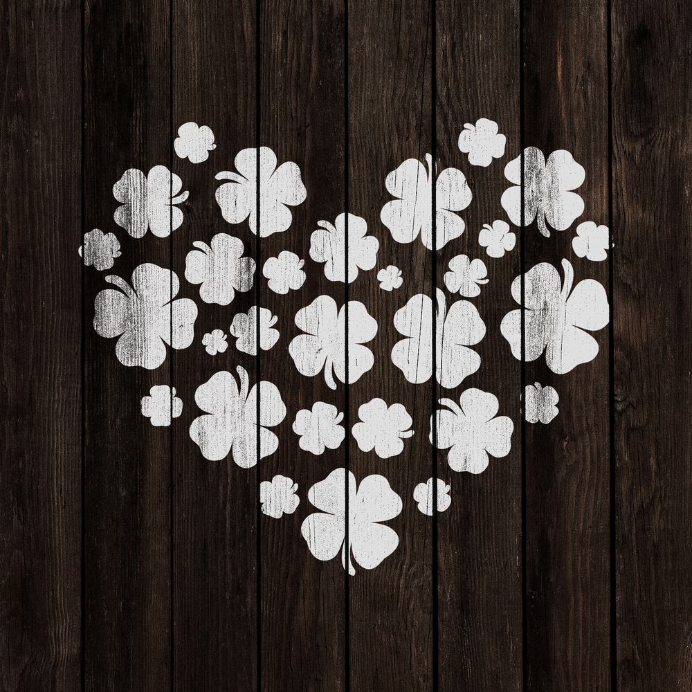 Heart Shamrocks Stencil - Durable & Reusable Mylar Stencils