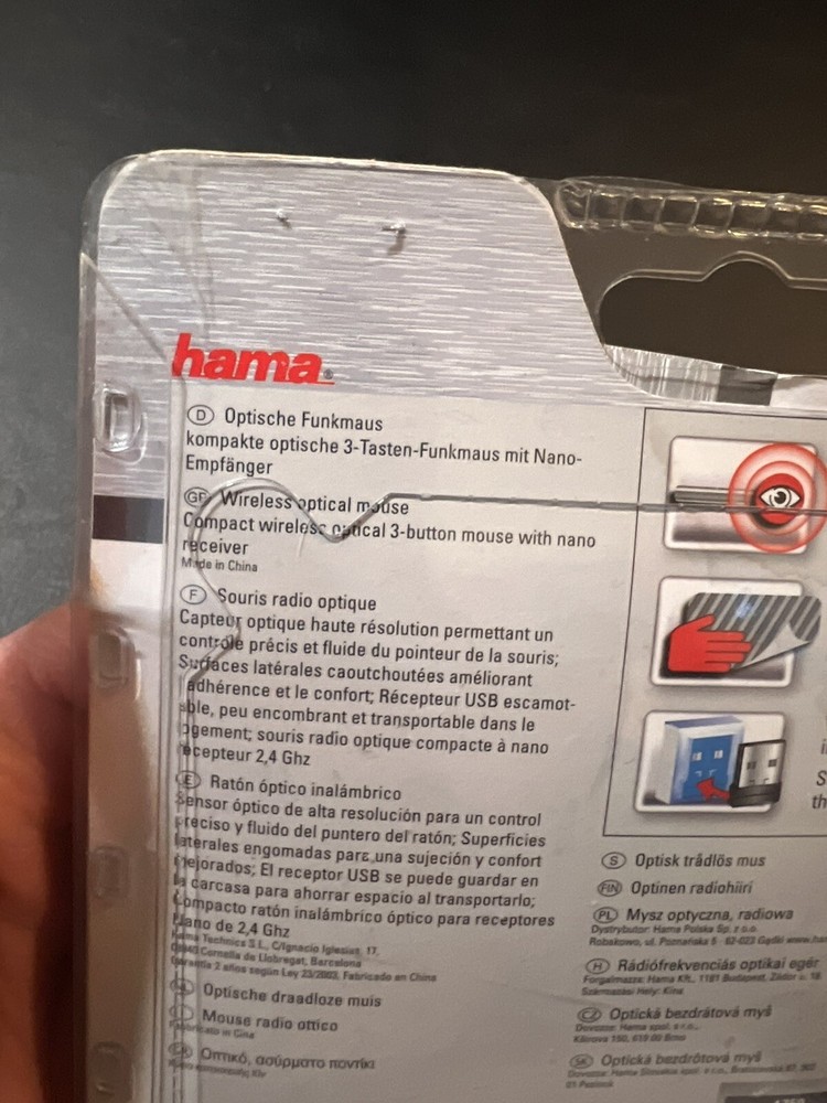 Hama Wireless Optical Mouse 1750 Dpi USB M2150