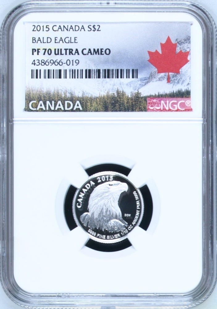 TOP POP 2015 Canada Silver $2 Bald Eagle Proof NGC PF 70