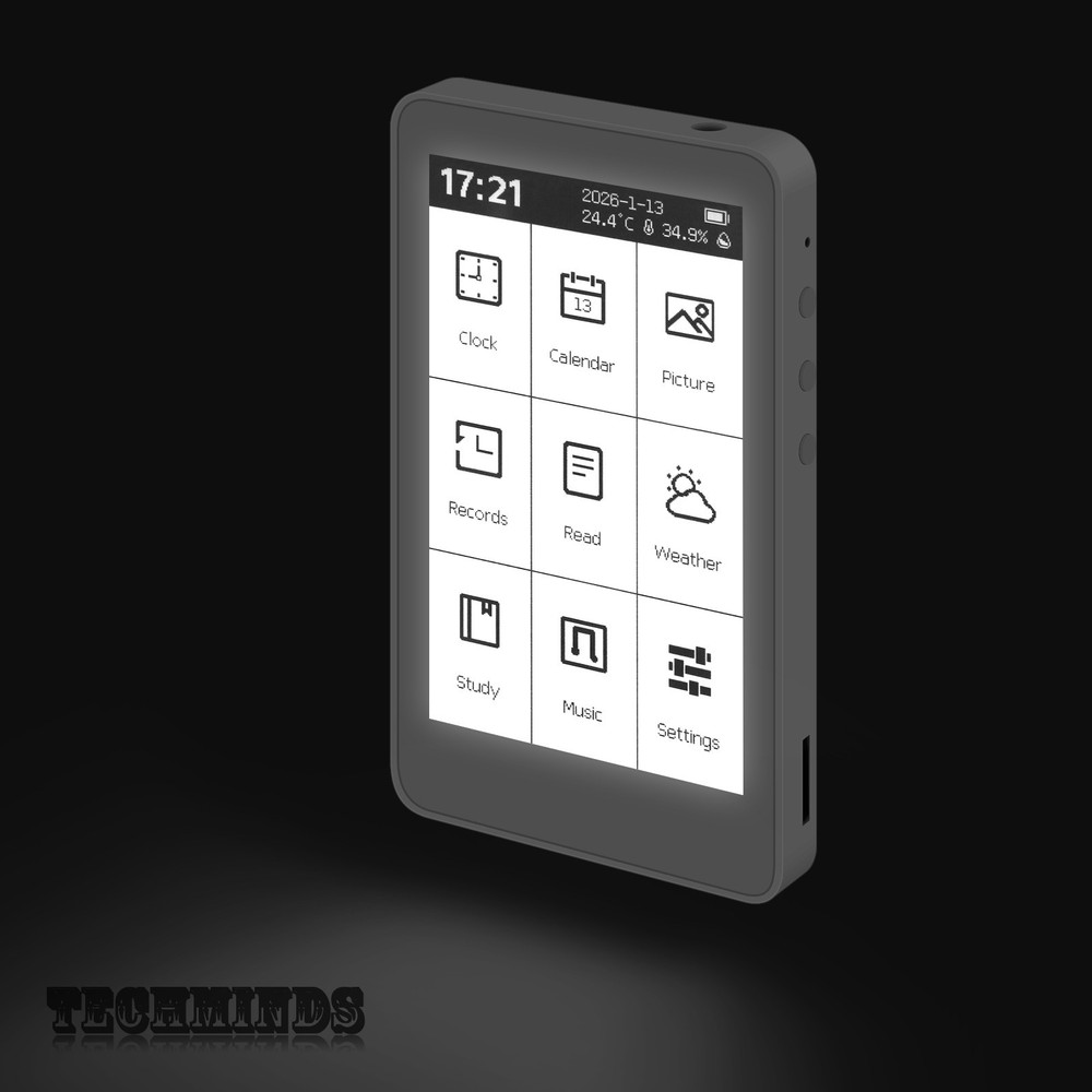 HamGeek M3 Portable E-Book Reader 3.7" Touch Screen E-Paper 10-Level Adjustable