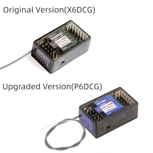 2PCS P6DCG RC Receiver with Gyroscope Linkage LED Simulation System Remote