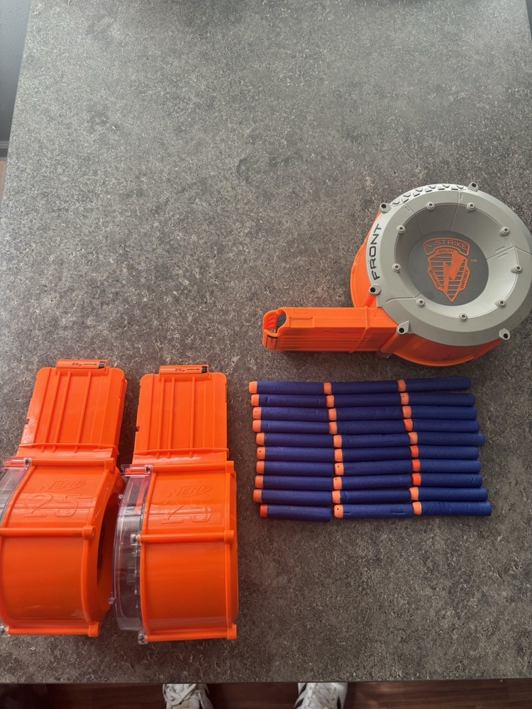 NERF N-Strike Hyperfire & Raider CS-35 Dart Guns w/ Magazines & Darts - Tested