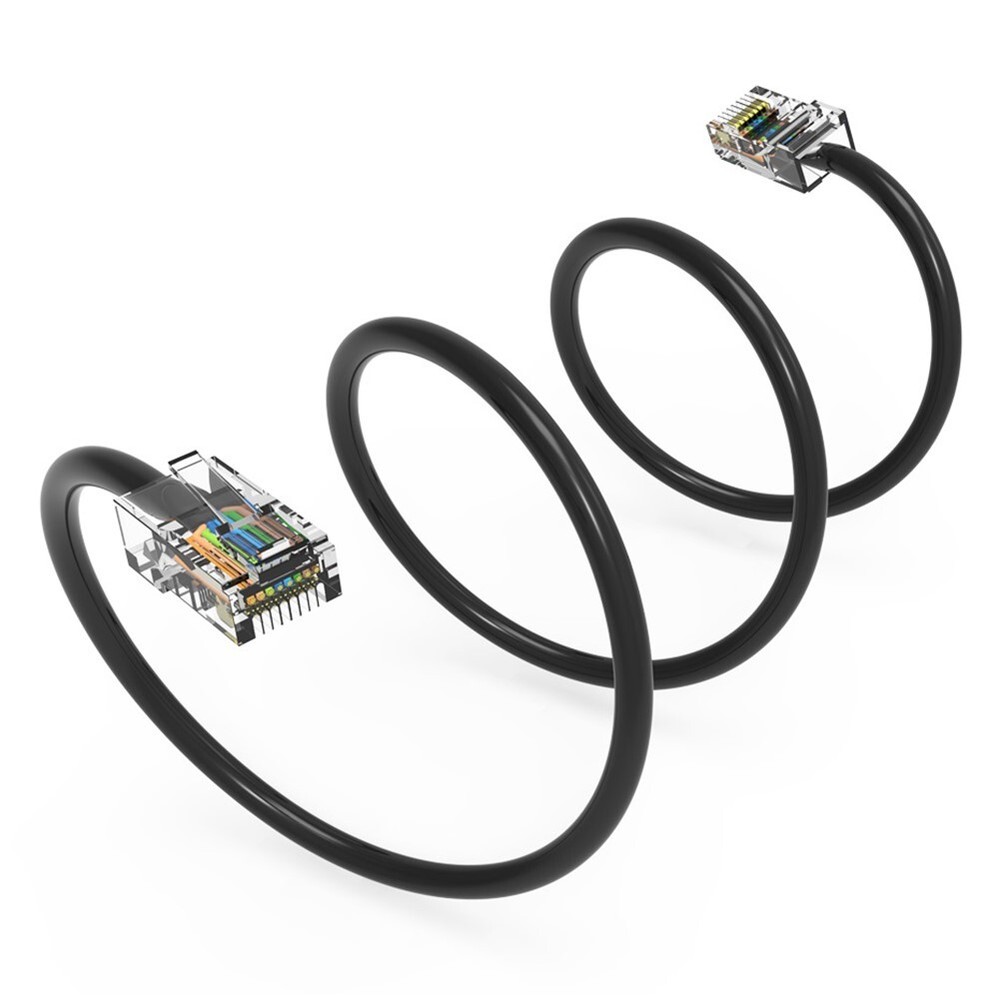 20FT Cat5E RJ45 Network LAN Ethernet UTP Non-Boot Patch Cable Copper Wire Black