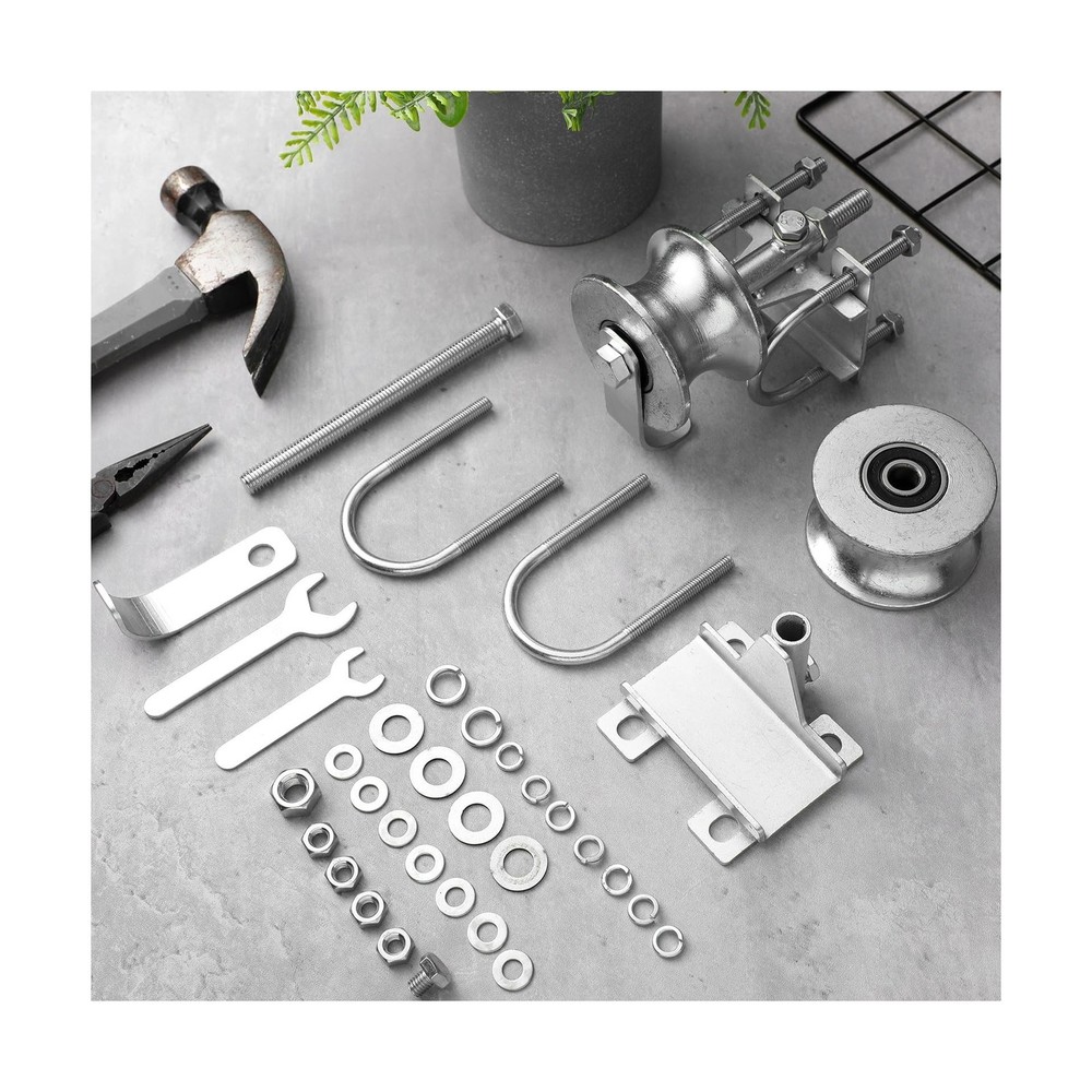 4 Pack Sliding Gate Rollers Rear Pipe Track Wheels for Chain Link Sliding Gat...