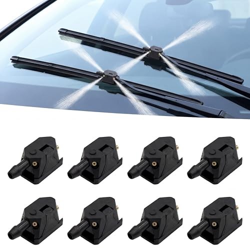 8 Pack Front Windshield Washer Nozzles, Universal Front Windshield Wiper