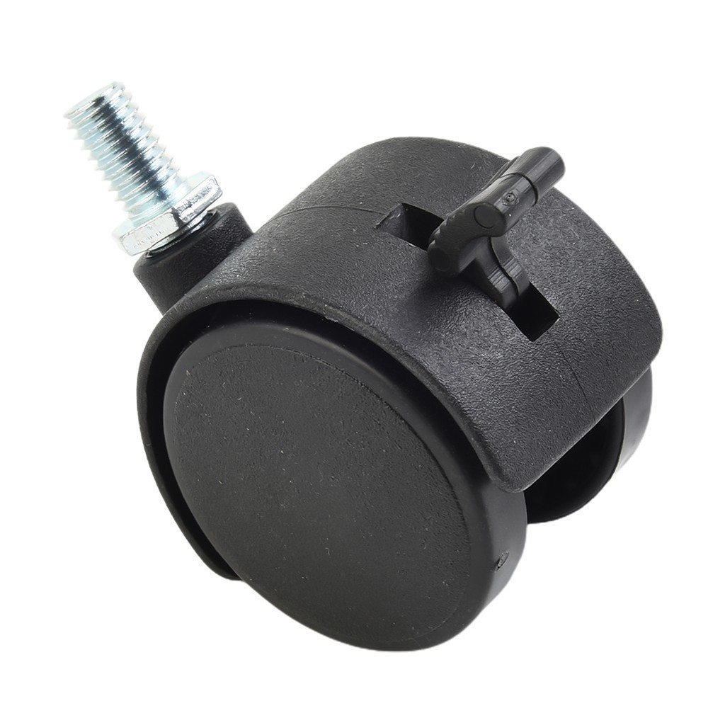 Office Chair Swivel Caster Wheels Double Plastic Rollers with Threaded Rod