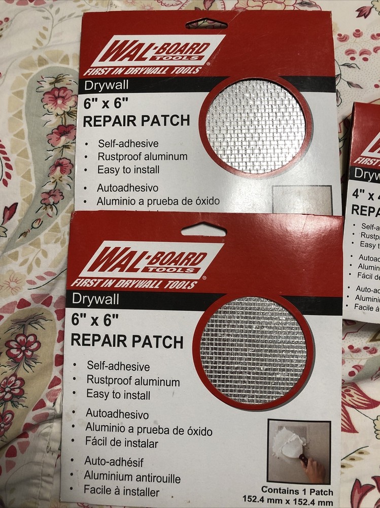 (2) WAL BOARD TOOLS 6x6 DRYWALL REPAIR PATCH ( 1 )4x4”