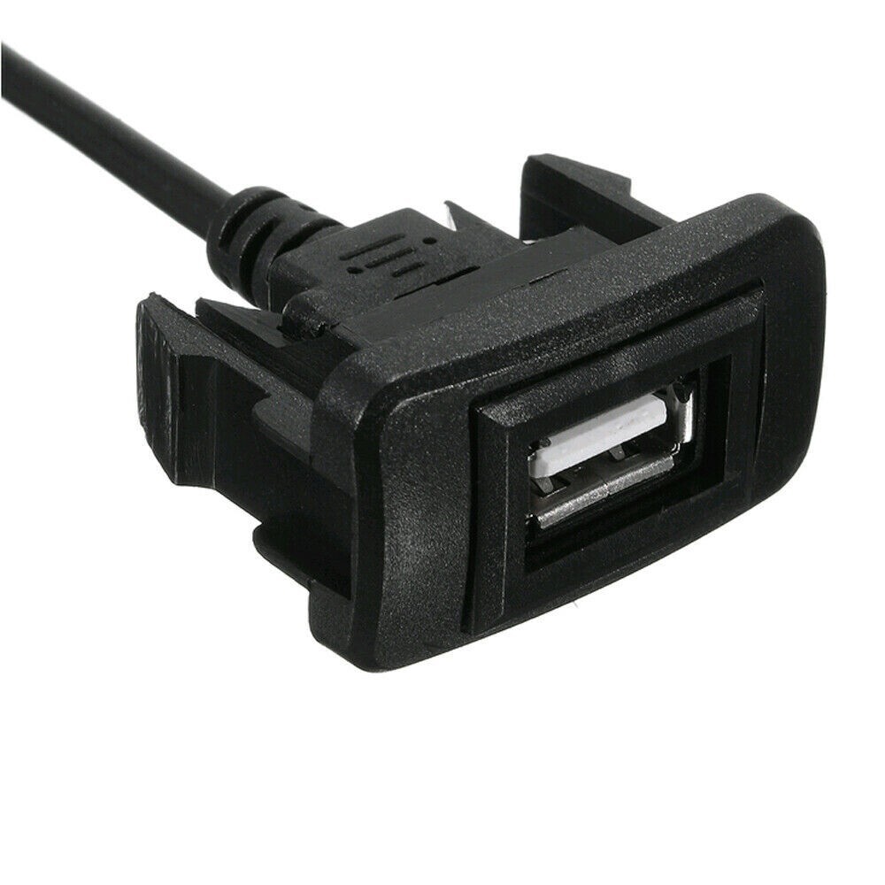 USB Extension Cable 25cm Adapter Black Car Center Console Flush Mount Part