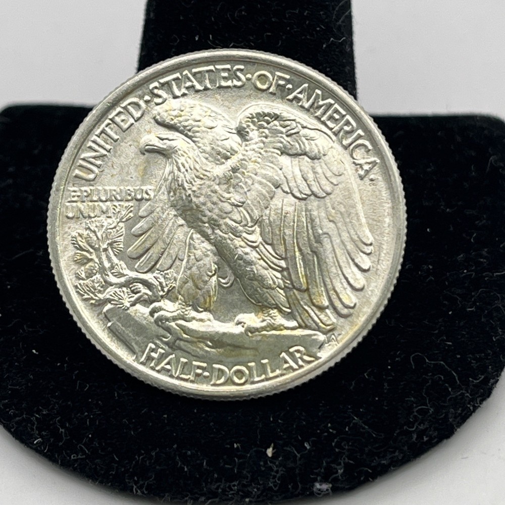 1947 Walking Liberty Silver Half Dollar Uncirculated Toning