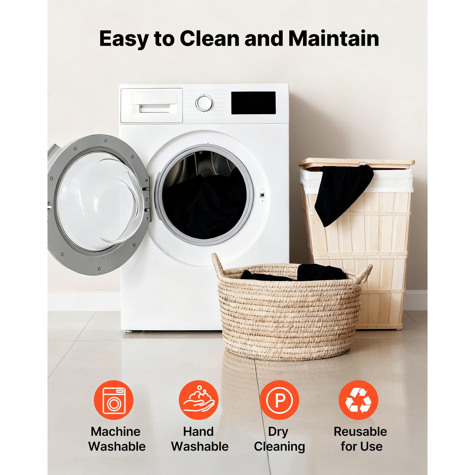 Uimoso 10 Pack Stretch Spandex Table Covers for 6FT Tables - Black