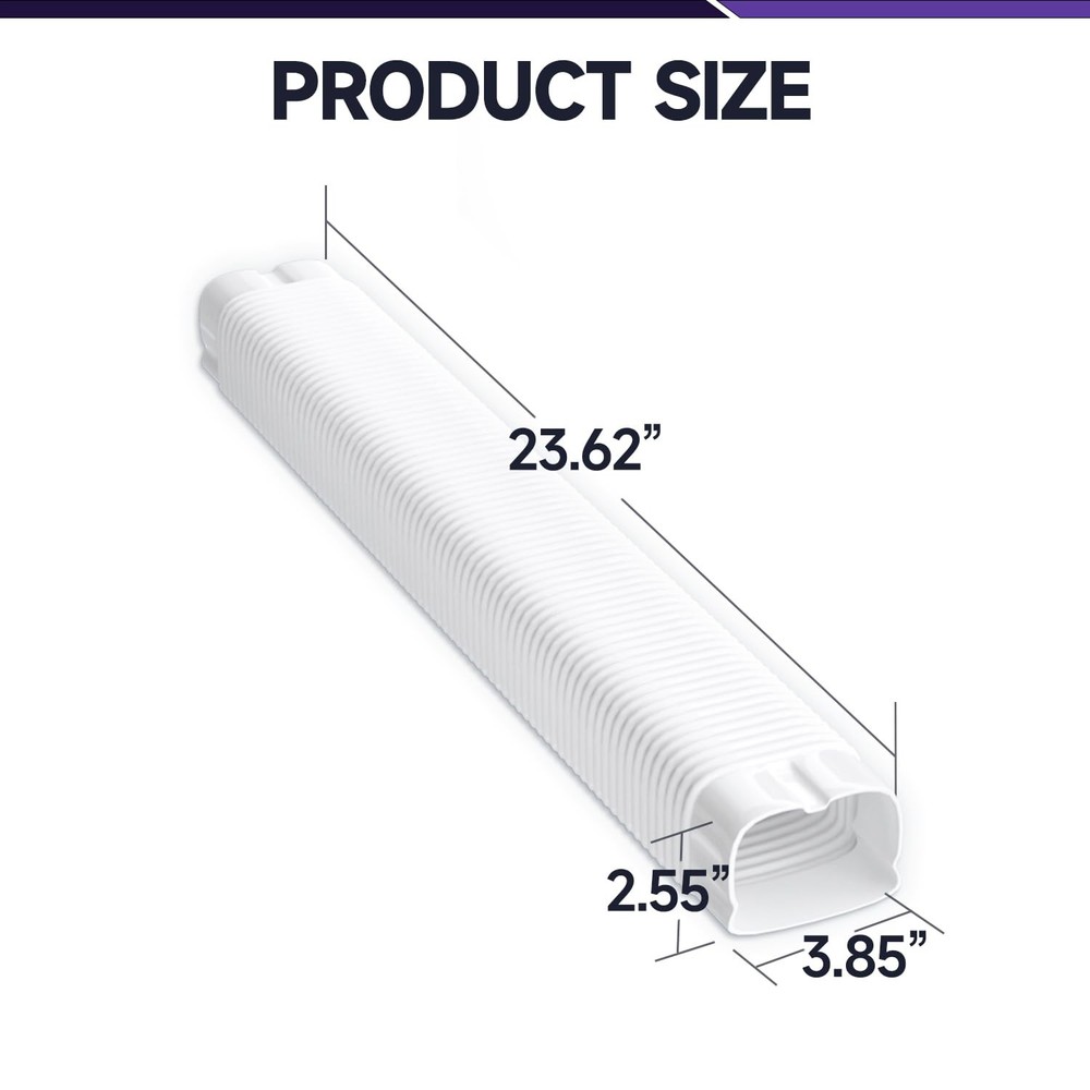 Mini-Split Line Set Cover Accesories: 4" 1.9 Ft Flexible Duct for Mini Split ...