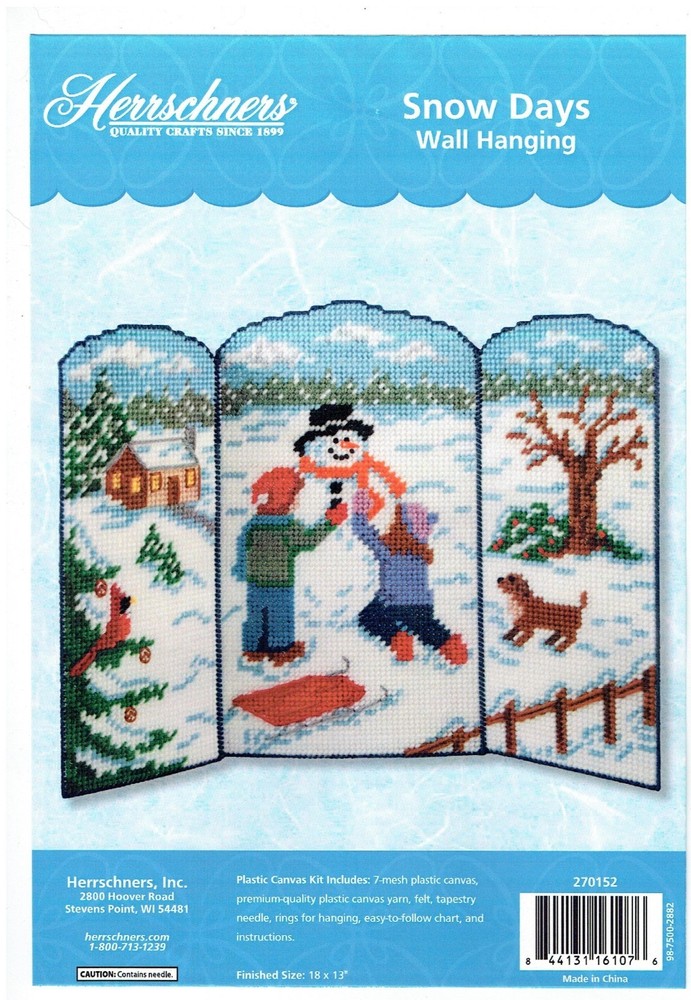 SNOW DAYS  WALL HANGING   plastic canvas  PATTERN (#TF0605)