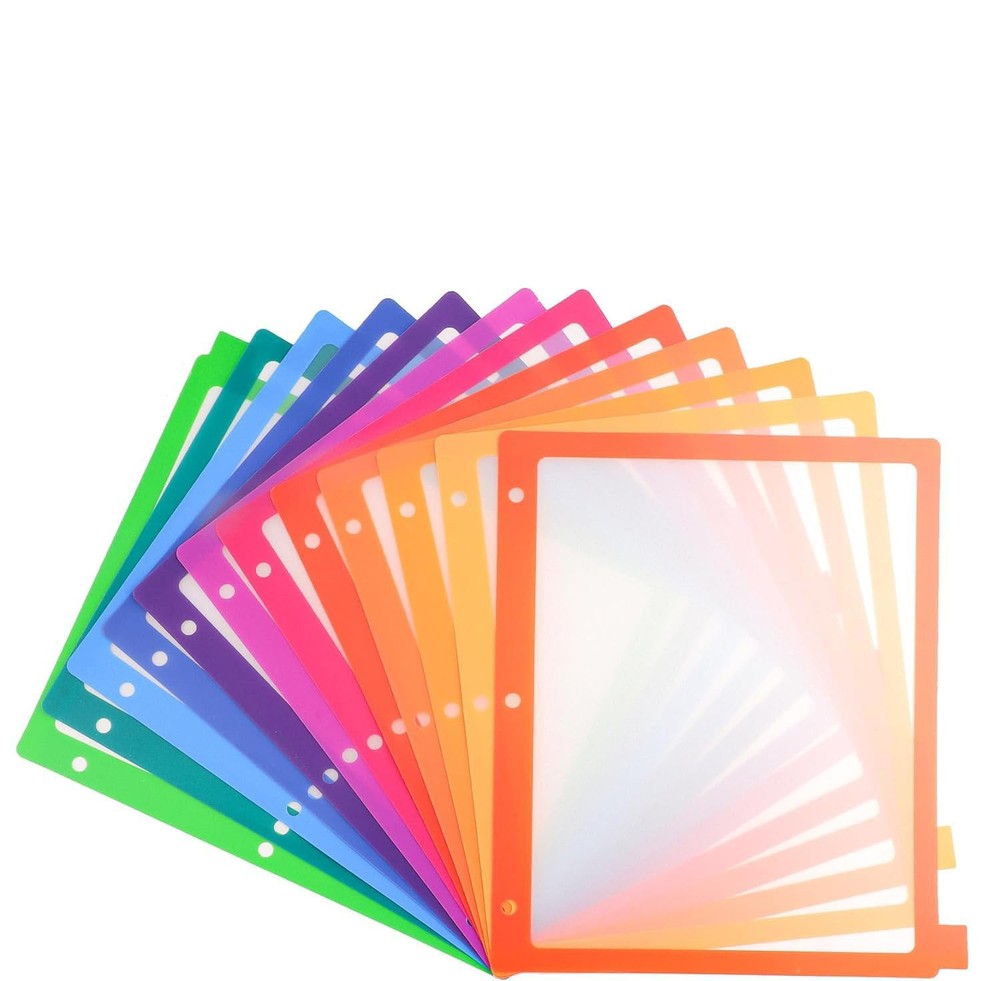 3 Ring Clear Dividers 12 Tabs, Letter Size File Tabs, Multicolor