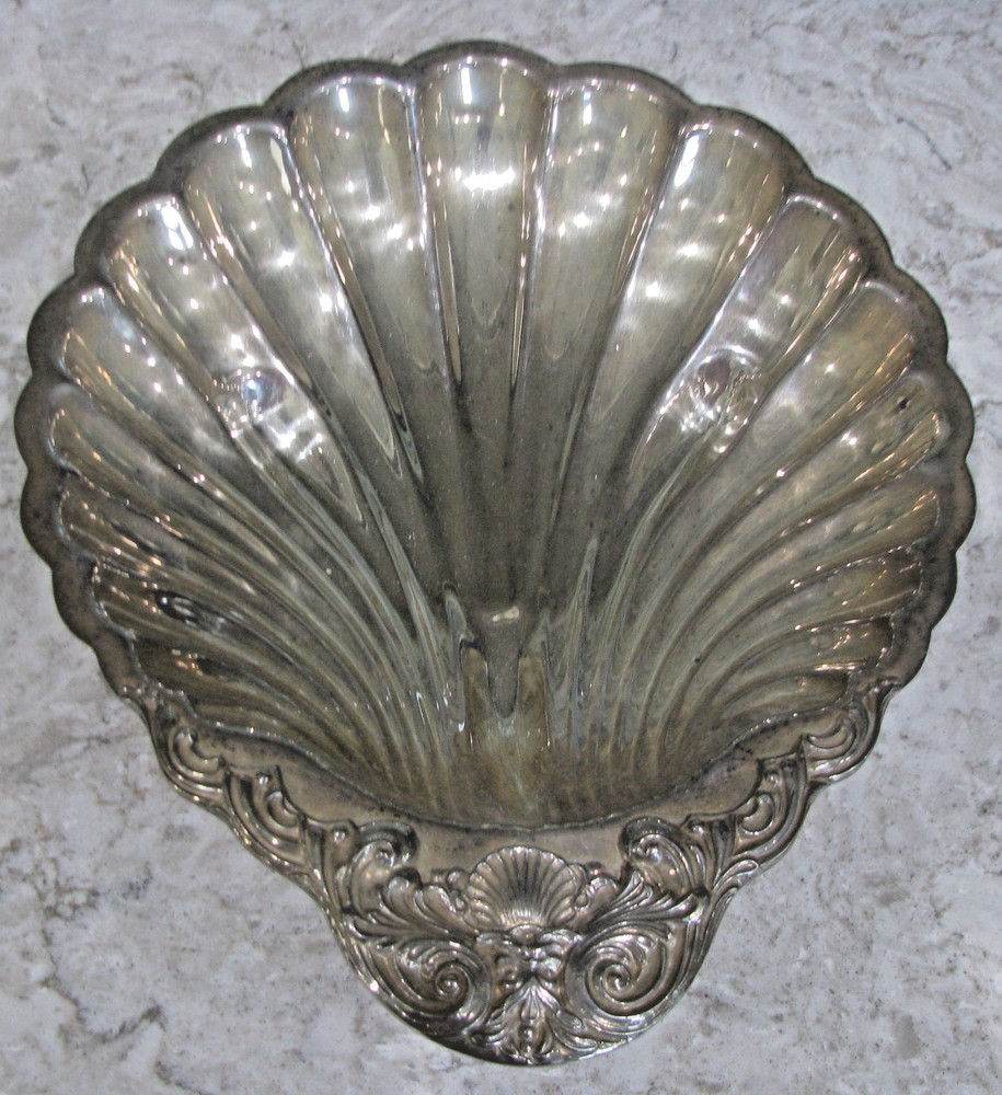 Vintage F. B. Rogers Silver Plated Seashell-Shaped Footed Serving Dish #1630,