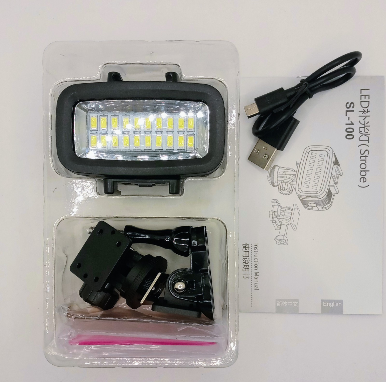 Dimmable Waterproof Video Rechargeable Diving LED Light (40m/130ft)