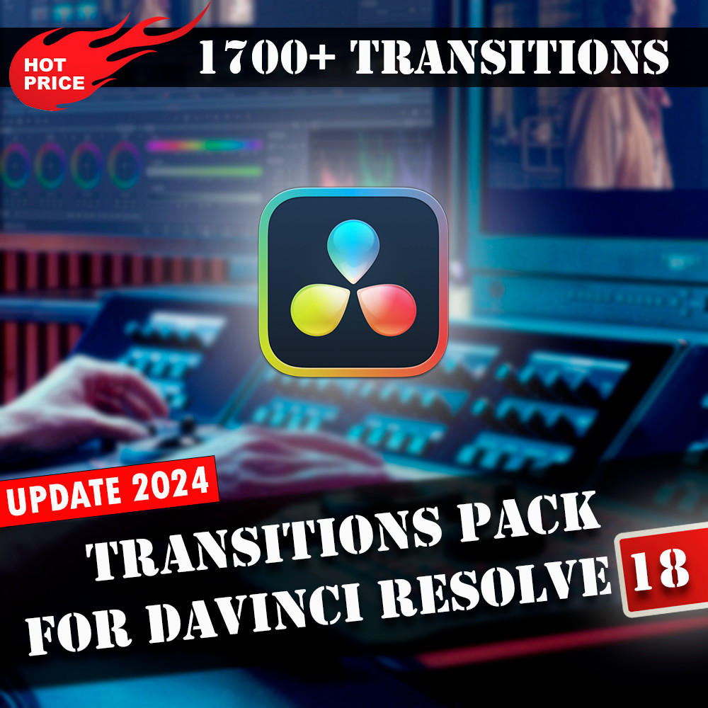 Davinci Resolve 18 Transitions Pack. 1700+ Transitions for video.