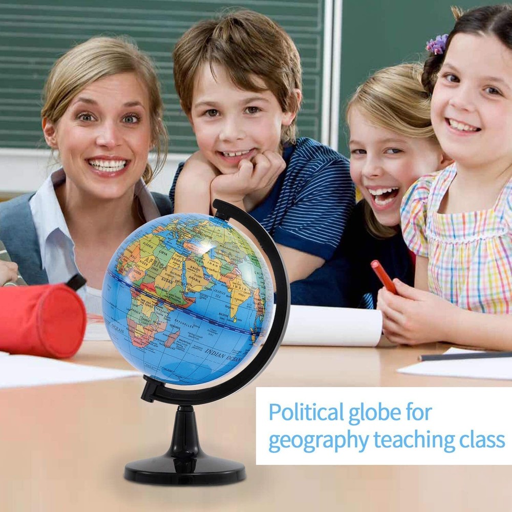 WORLD GLOBE EARTH Map Rotating Geography Ocean Classroom Learning Desktop