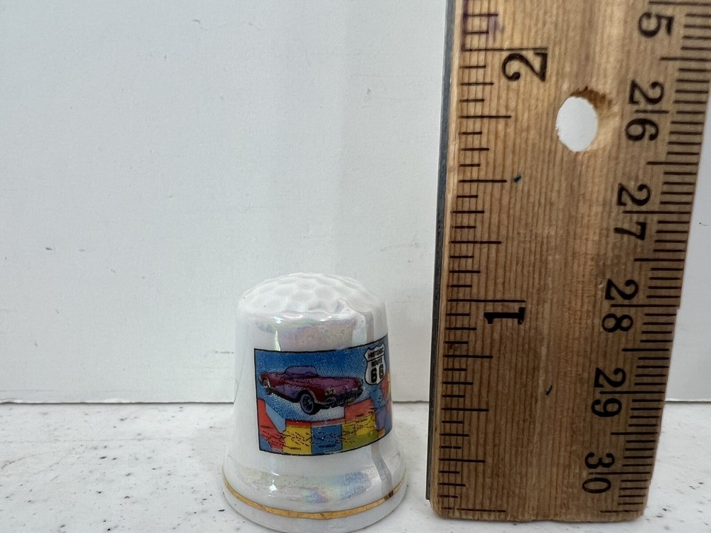 Route 66 Souvenir Ceramic Thimble Excellent