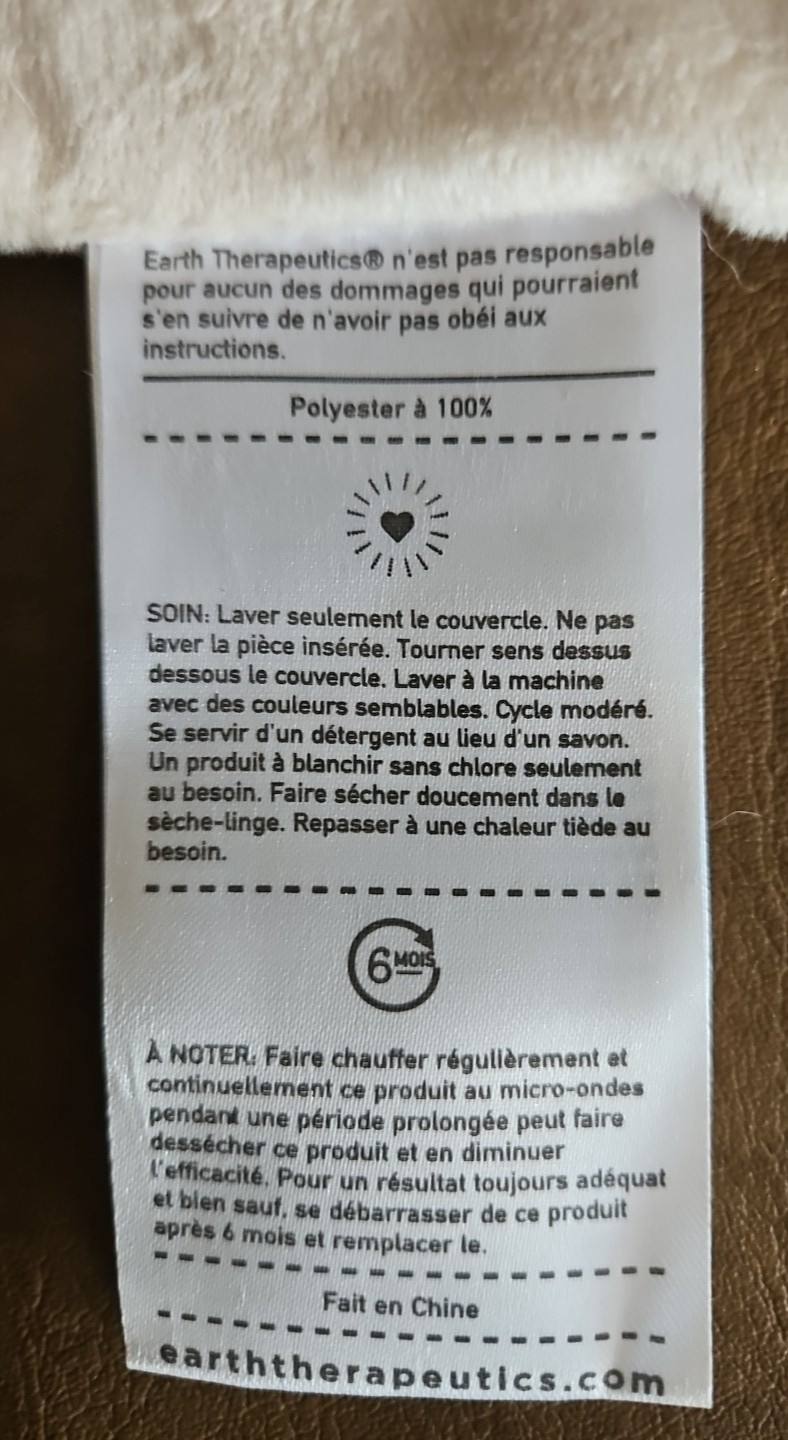 Earth Therapeutics Anti-Stress Microwaveable Neck Pillow Washable Cover