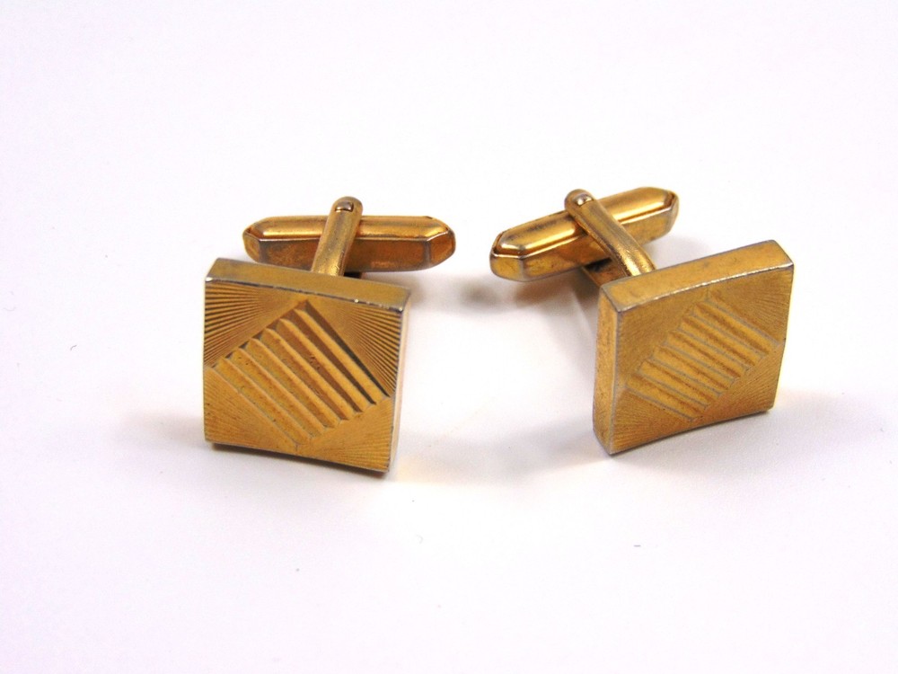 Vintage Square Gold tone cufflinks
