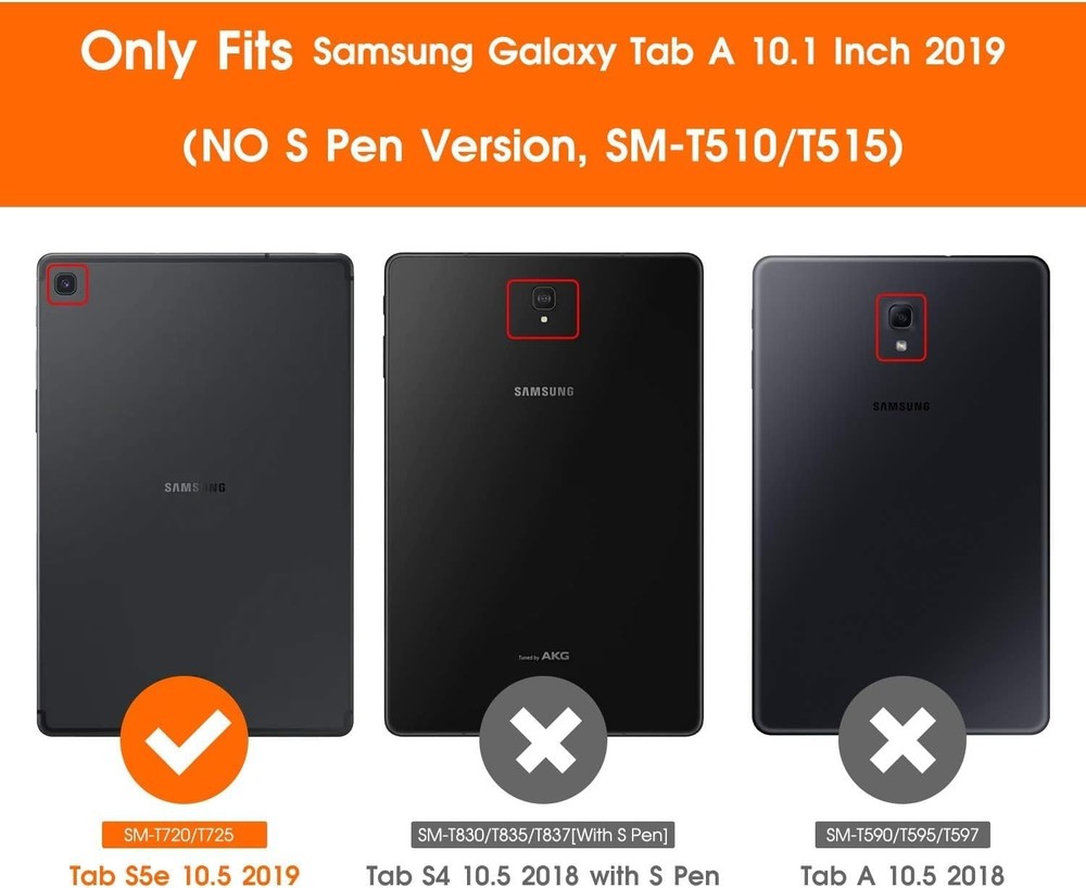 Case for Samsung Galaxy Tab S5e 2019, Slim Fit Foldable Standing Cover Case