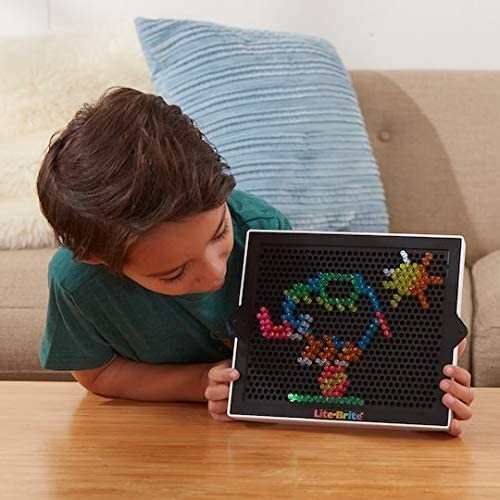 214 Pegs Magic Screen Retro Style Lite Brite Kids Toy Fun Light Bright Game Set