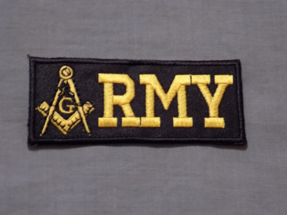 Masonic Army Square Compass Patch Iron Sew Freemason Fraternity NEW!