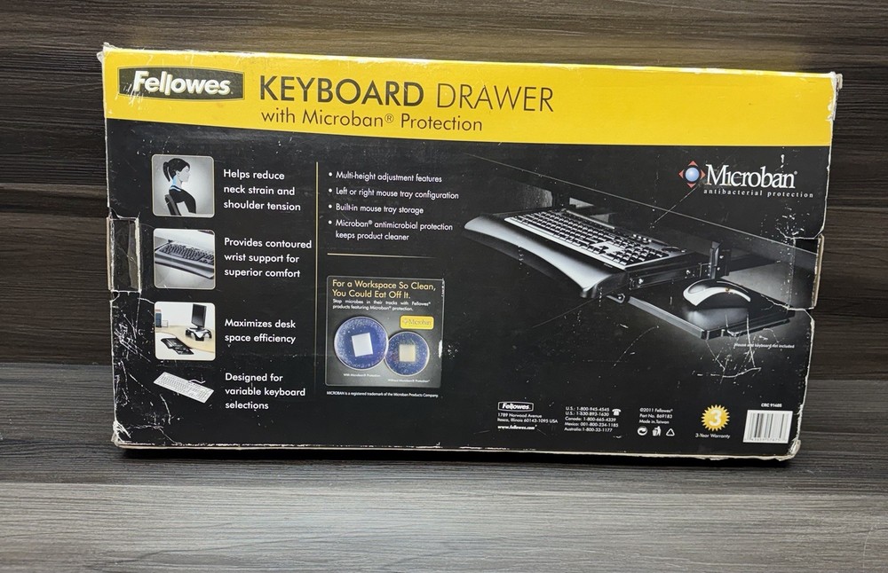 Fellowes Keyboard Drawer With Microban Protection