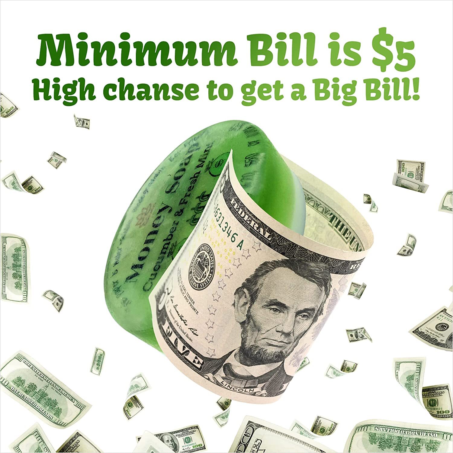 1 Money Soap Bar with Real Cash Inside Up to $100 Bill Inside in Each Bar