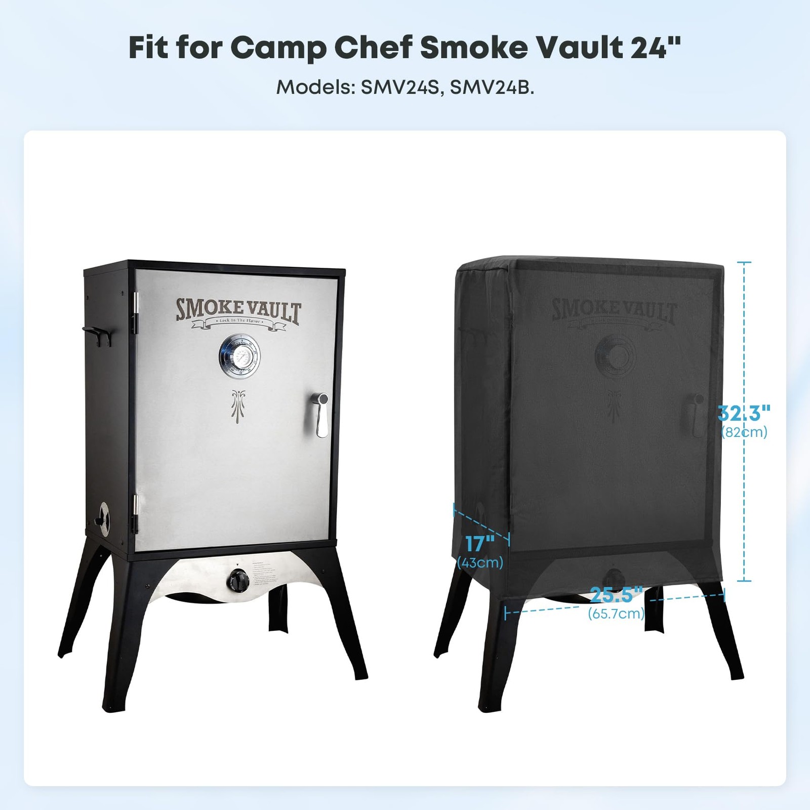 Stanbroil Patio Cover for Camp Chef 24" Smoke Vault, Fit Vault Black