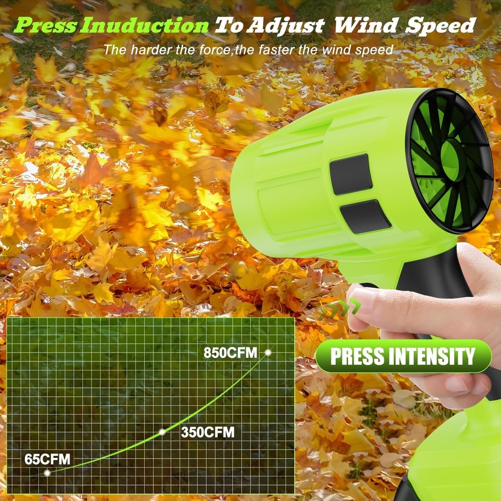 Leaf Blower Cordless with Battery | Cordless leaf blower, Adjustable Speed Green