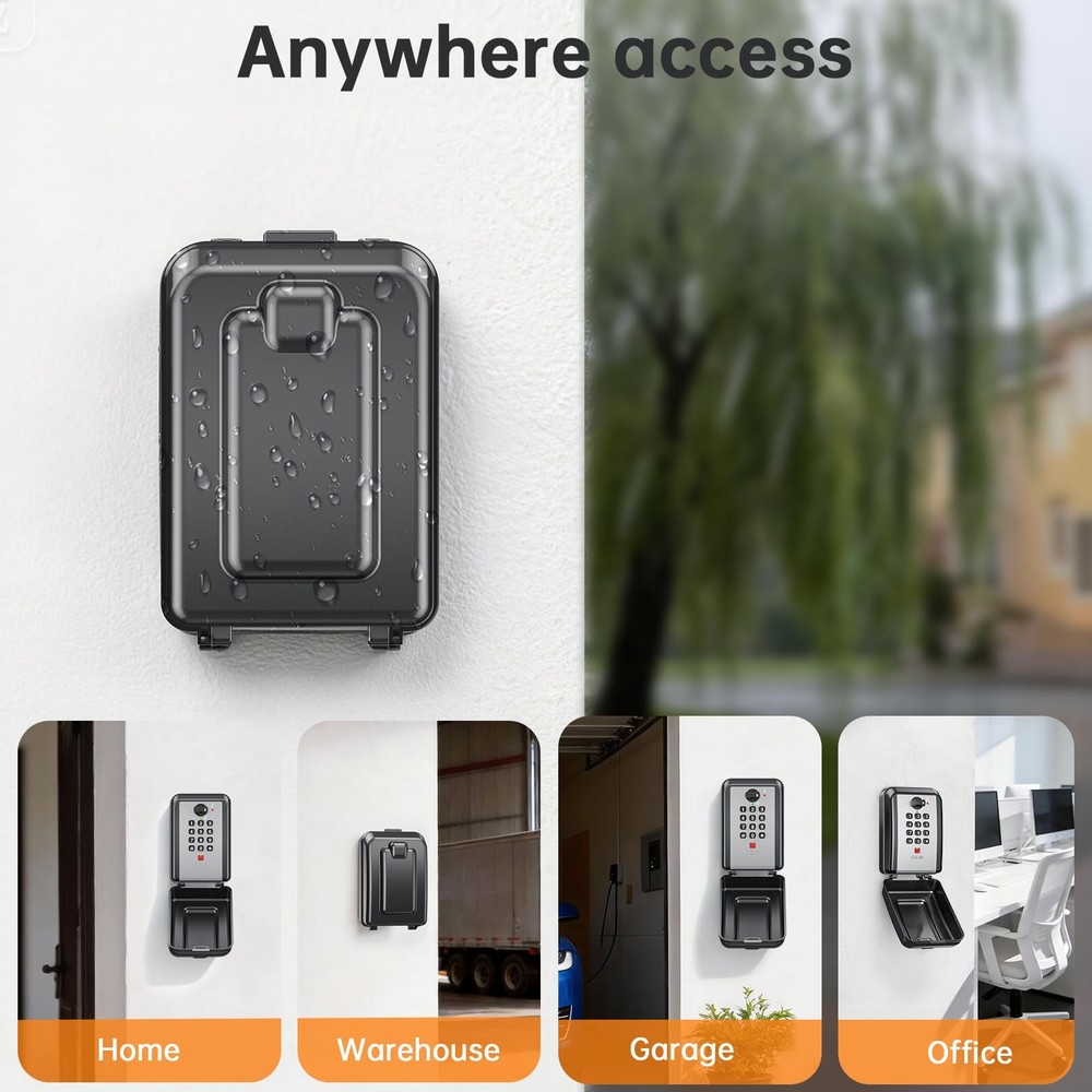 Key Lock Box,Customizable 12-Digit Combination,LockBox for Keys with Resttabl...