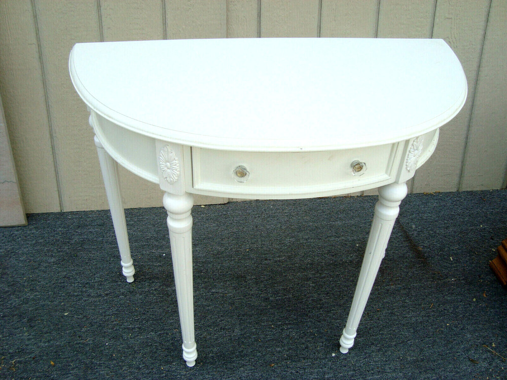 62033 White Console Hall Table Server Sideboard w/ Drawer