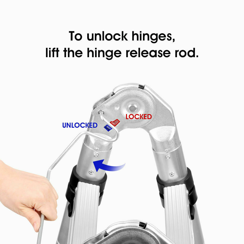 16.5 ft Folding Ladder Aluminum Multi Purpose Extension Ladders Building Supplie