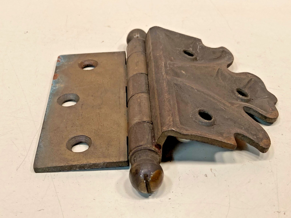 (3) Vintage brass-plated, offset butterfly hinges (3.5")