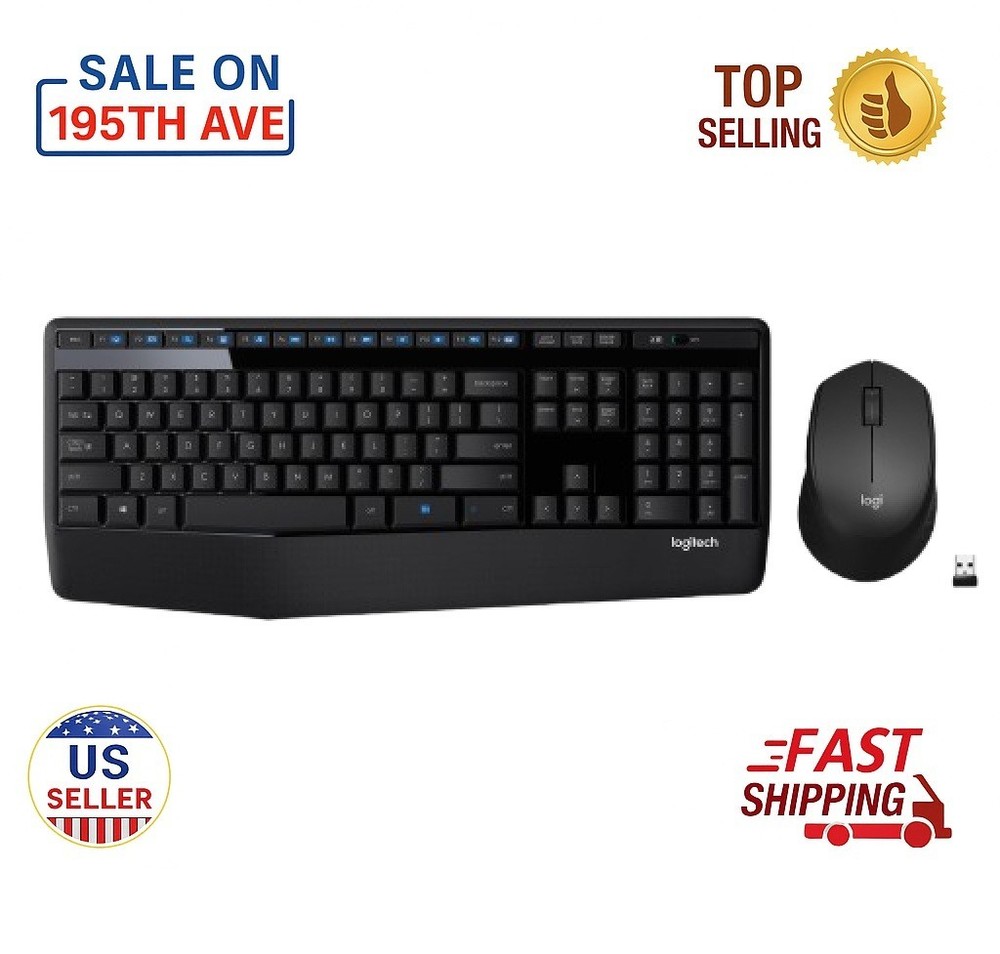 Logitech MK345 Wireless Keyboard & Mouse Combo 2.4GHz USB Receiver PC Laptop
