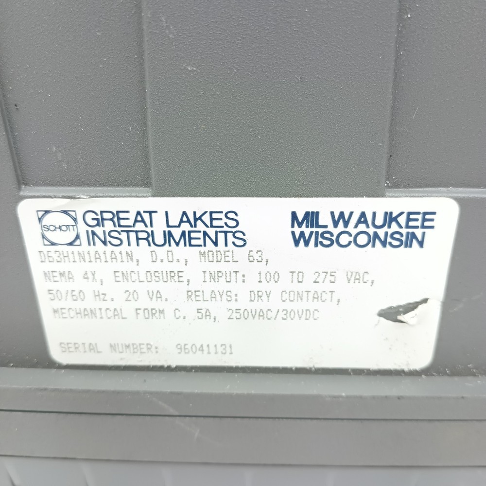 GLI Model 63 DO Dissolved Oxygen Analyzer Transmitter D63H1N1A1A1N