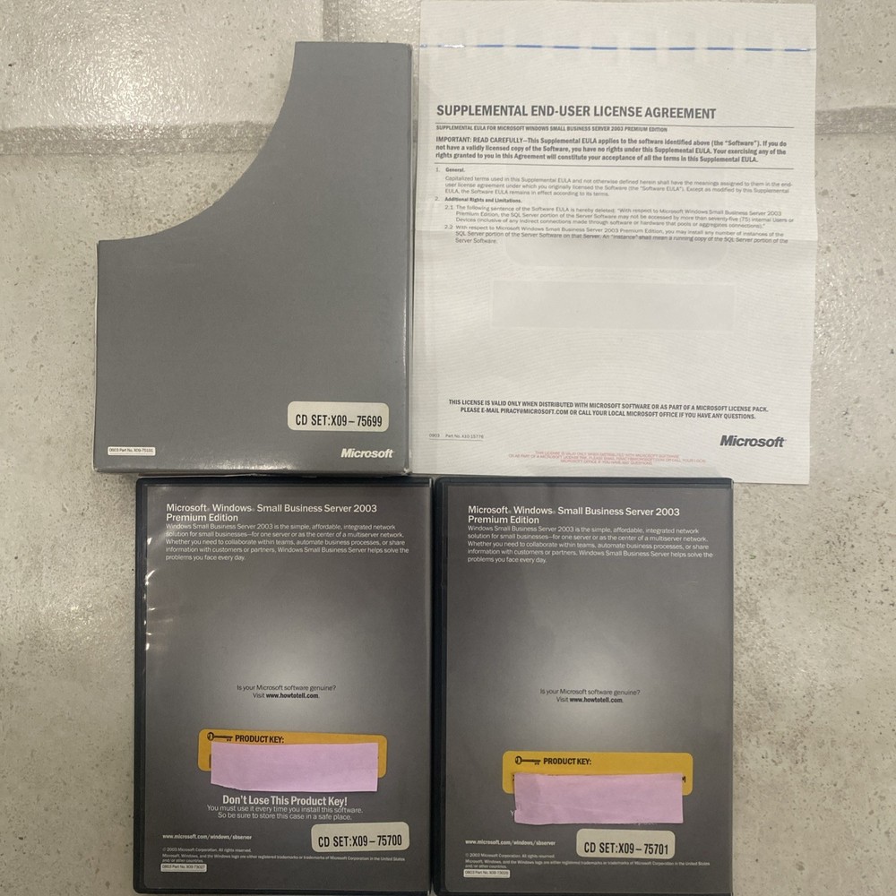 Microsoft Windows Small Business Server 2003 Premium Edition With Prod Keys