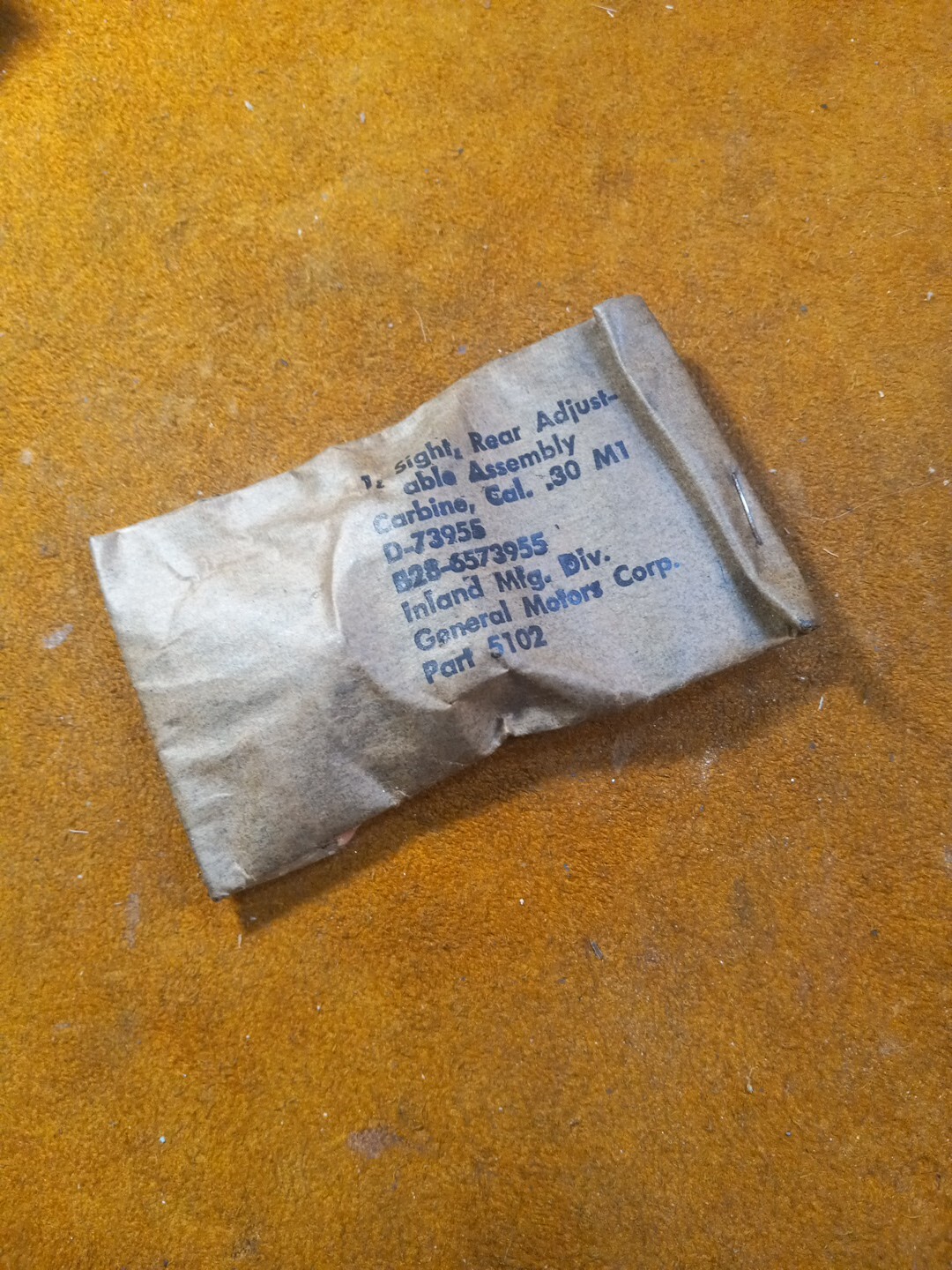 M1 Carbine Rear Sight Inland Milled Adjustable PI stamped